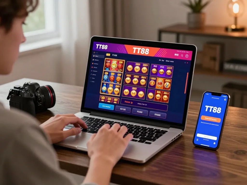 Engaged user enjoying interactive gaming at https://tt888.de.com with modern setup