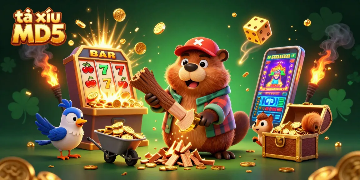 Engage in thrilling gameplay with tài xỉu MD5 as cartoon characters celebrate wins and fortune.