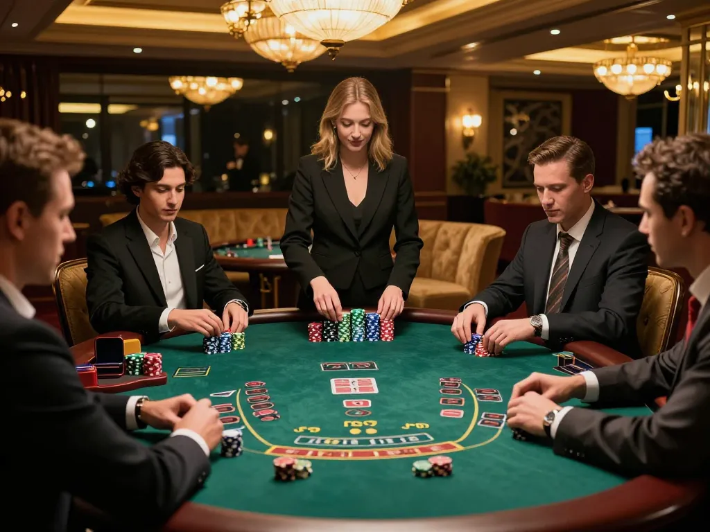 Engaged players at cm88z blackjack table showcasing strategic gameplay in luxurious casino atmosphere.