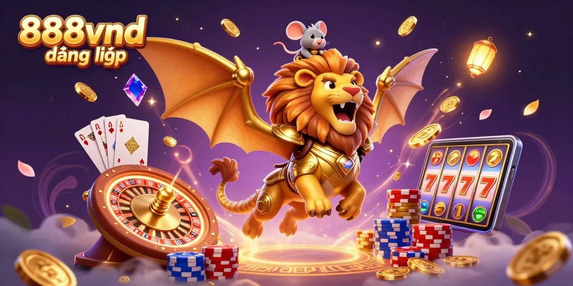 Engage in 888vnd đăng nhập with a vibrant 3D casino scene featuring golden coins and roulette.