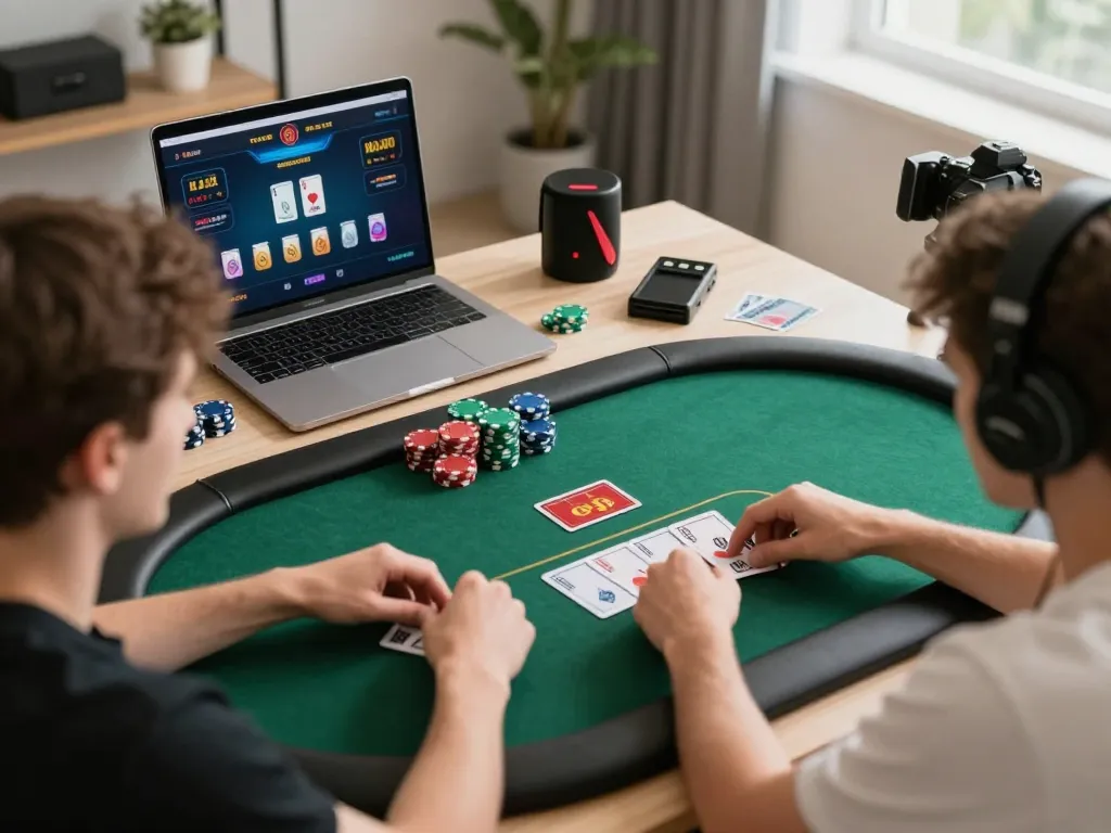 Players engaged in online poker at trang chủ 88aa, showcasing a focused gameplay environment.