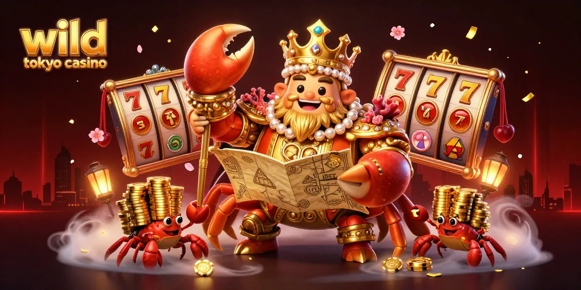 Experience excitement at wild tokyo casino with the golden crab emperor and vibrant game elements.