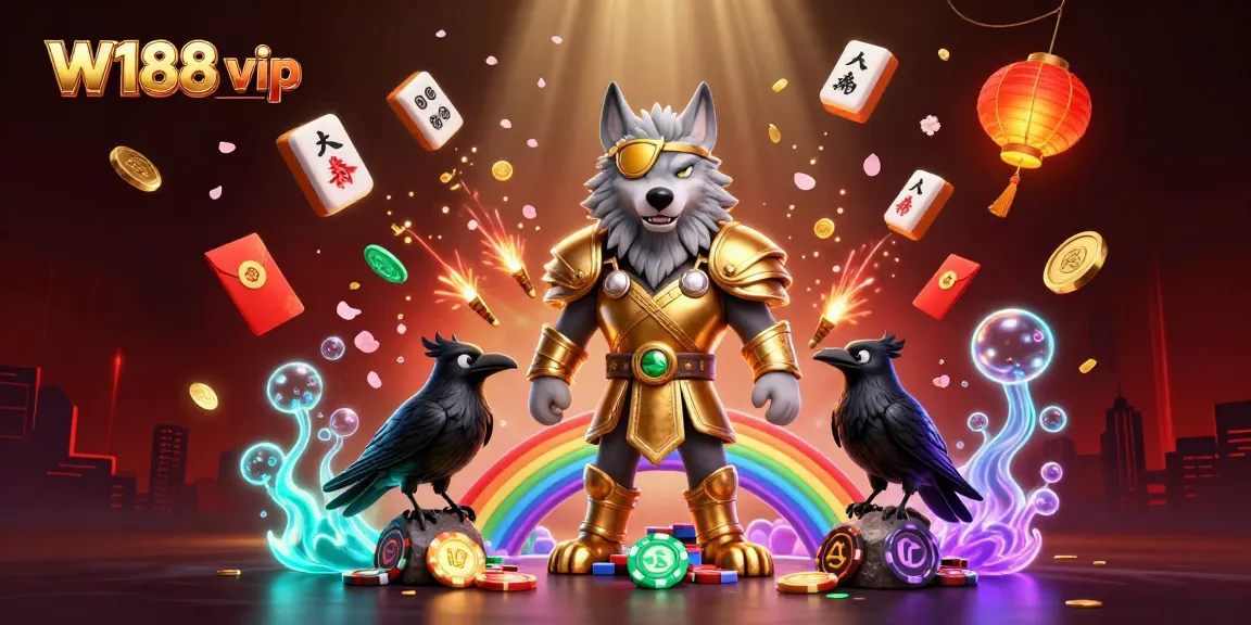 Engage in the thrilling action of W188 vip casino experience with vibrant characters and gaming elements.