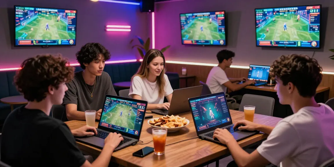 Group enjoying an engaging hm88 gaming experience with live streaming and vibrant atmosphere.