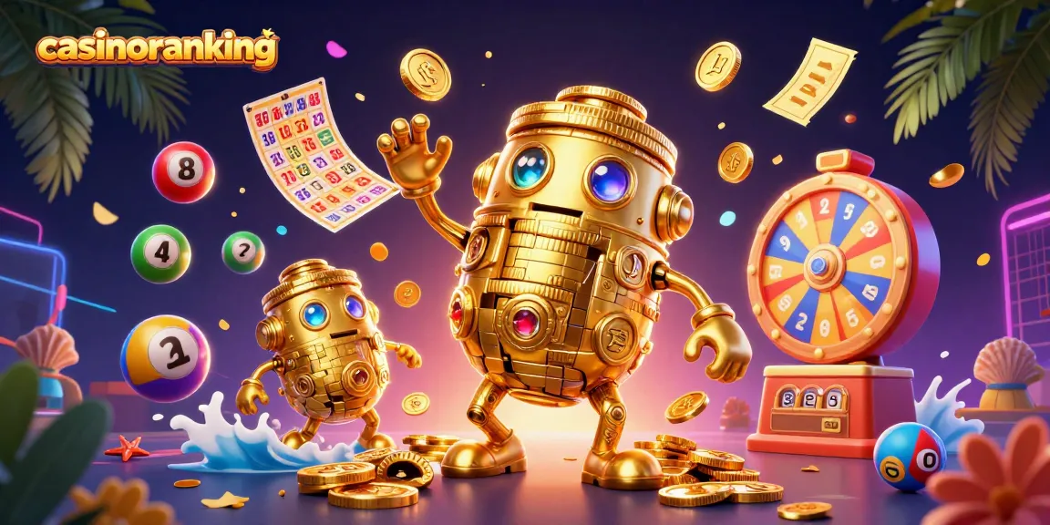 Experience the excitement of casinoranking with a dynamic lottery-themed digital illustration featuring a golden golem.
