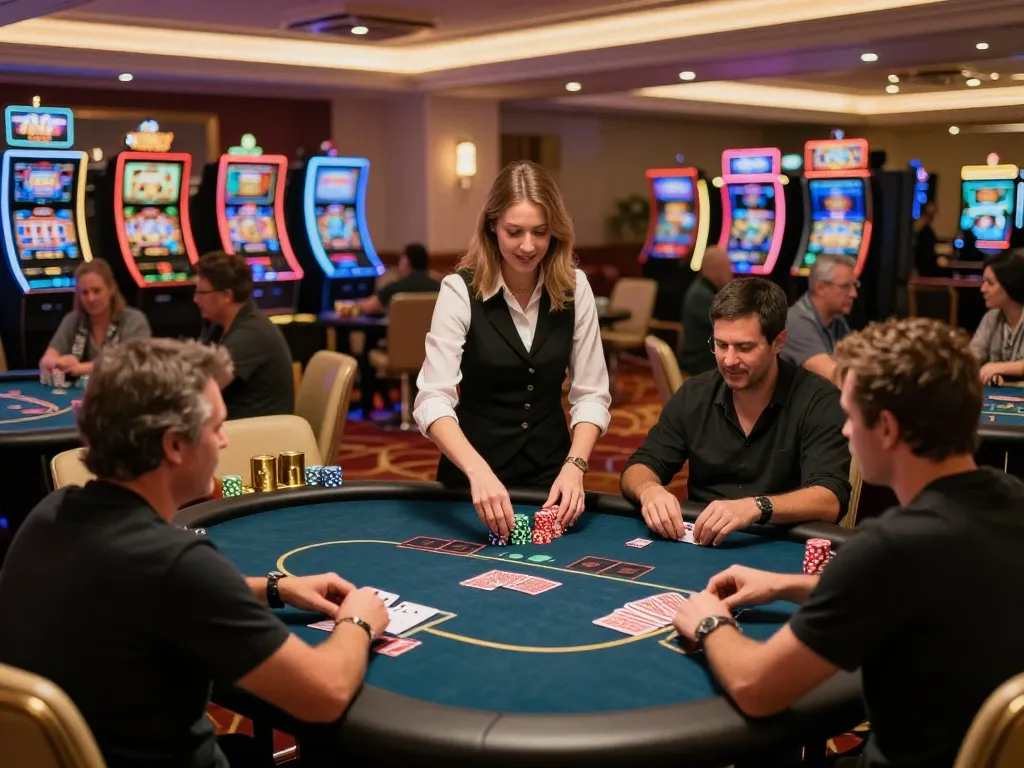 Players enjoying strategic poker gameplay at F8BET's upscale casino atmosphere.