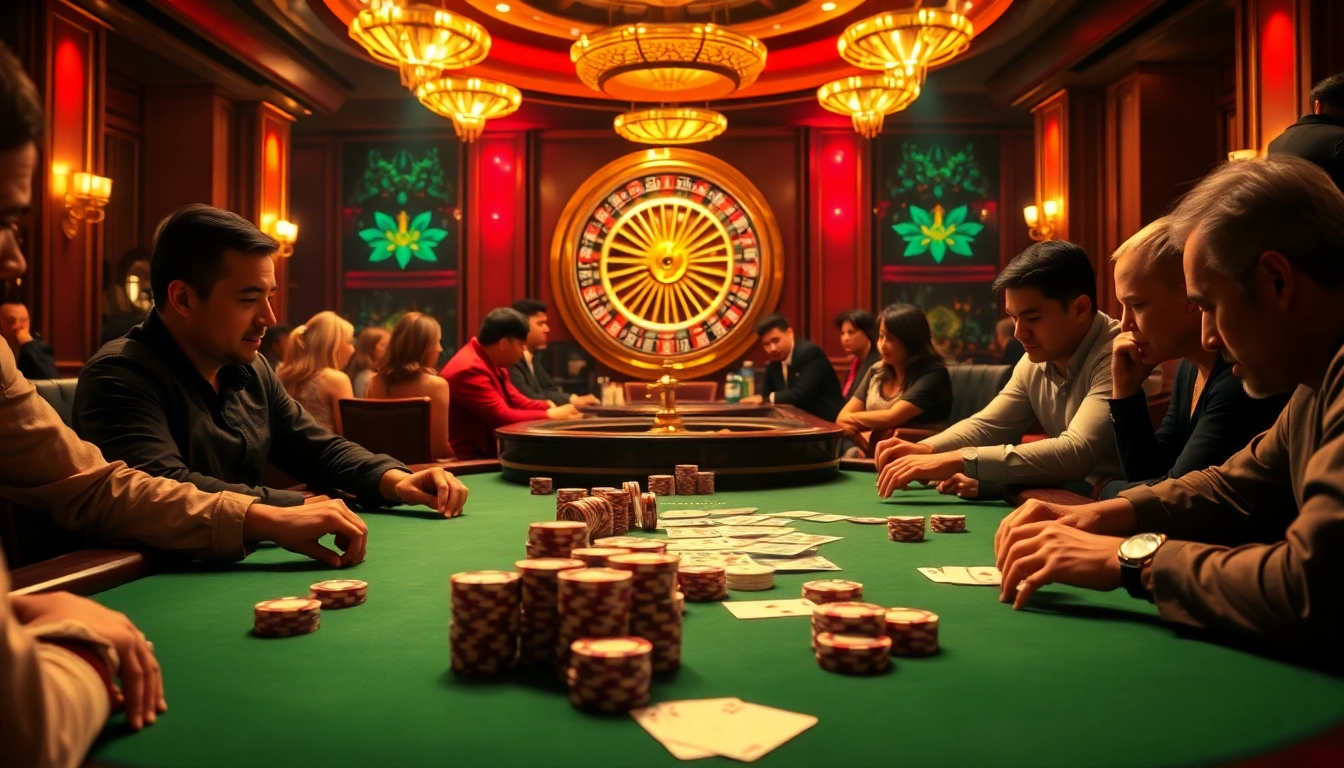 Engaging poker players strategize while emphasizing JUMLAH BACKLINK for top SEO.